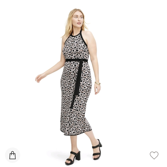 NWT Women's Halter Tie Neck Neutral Poppy Sweaterknit Midi Dress -DVF for Target - Picture 8 of 10